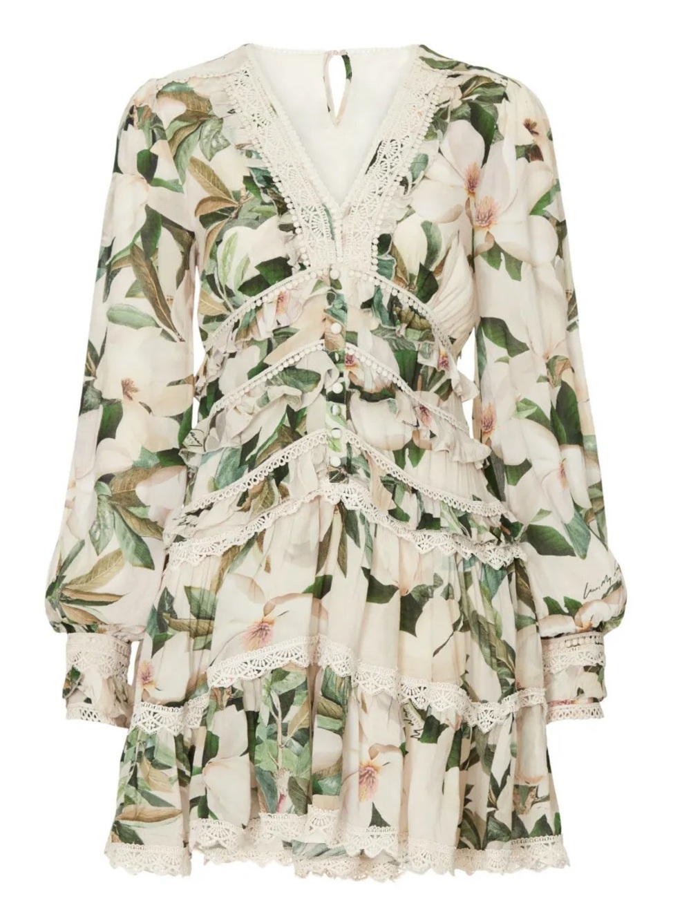 AllSaints Zora Floral Alessandra Lace-Trim Dress